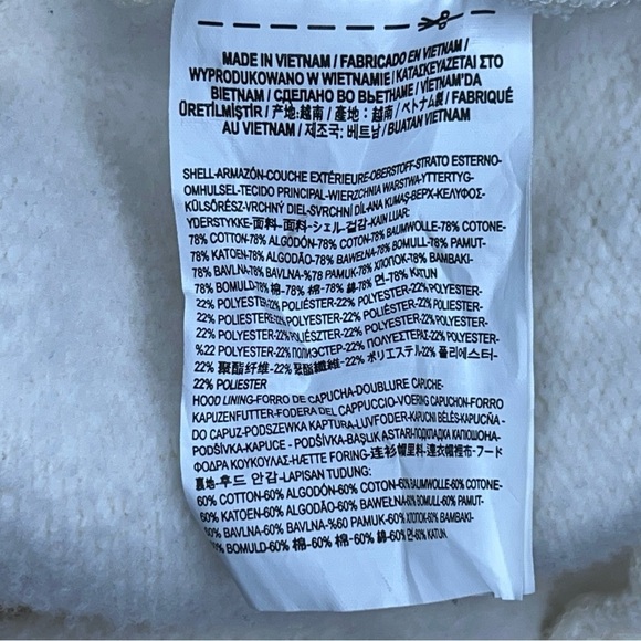 XS VANS IVORY WHITE CROPPED HOODIE CASUAL SOFT LOUNGE WOMENS - Picture 11 of 12